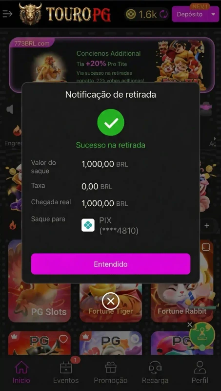 TouroPG Saque Liberado Pix